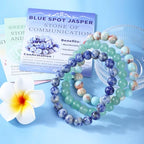 2/3-Pieces 4mm 6mm 8mm Natural Crystal Gemstone – Handmade Reiki Energy Healing Stretch Bracelets Jewelry for Yoga, Meditation, Unisex - color: 3 Pieces (AgalmatoliteJasper&BlueSpot&GreenAventurine), size: 8mm