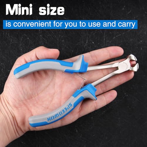 SPEEDWOX Long Reach End Nippers 5-1/2 Inches Mini End Cutting Pliers Fine End Cutters Precision Functional Wire Cutter for Jewelry Making Carpenter Construction Tools Nail Remover Mini Nippers - style: End Nippers