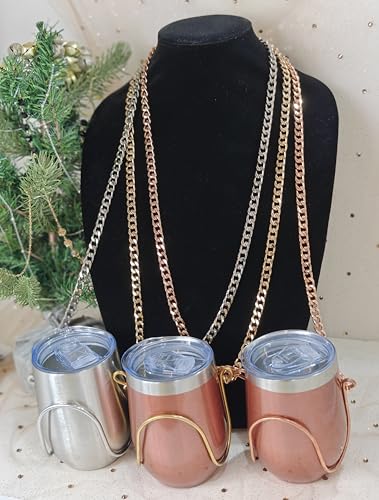 – (Silver, Gold or Bronze Chain Design The most unique, fashionable and functional product in beverage accessories - color: Rose Gold