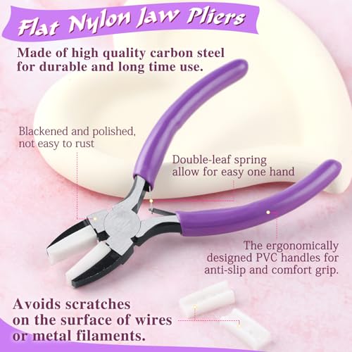 SPEEDWOX 5.5-Inch Double Nylon Flat Jaw Pliers for Jewelry Making - Soft Jaw Pliers - style: Flat Nylon Jaw Pliers