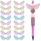 20Pcs Acrylic Wings Focal Beads for Pens Colorful Wings Fancy Space Beads for DIY Craft Beadable Pens Keychain Bracelet Necklace Earrings Jewelry Making - color: Wings