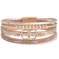 FANCY SHINY Mothers Day Gifts Boho Leather Wrap Bracelet Stackable Infinity Chunky Cuff Bracelets Western Hippie Outfits Jewelry Valentine Gifts for Women - color: Snakeskin Gold