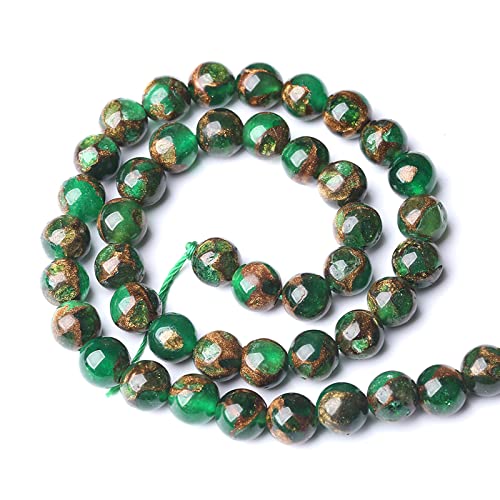 8MM 45PCS Green Cloisonne Craft Loose Round Beads for Jewelry Making DIY Bracelet - color: Green Cloisonne, size: 8mm