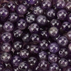 1 Box 6MM 120PCS Natural Amethyst Round Beads with Hole Purple Gemstone Crystal Chakra Reiki Power Energy Loose Spacer Charm Bead Bulk for Jewelry Making Earrings Bracelets DIY Craft Supply