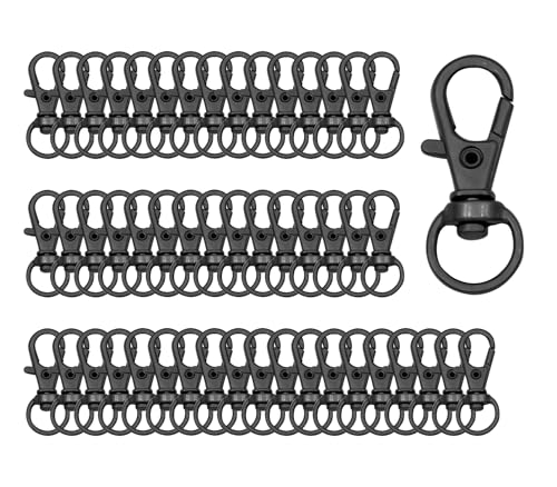 Swivel Snap Hooks Premium Metal Lobster Claw Trigger Clasps for Lanyard Keychain Rings Bag Purse Tag Jewelry Making DIY Crafts - color: Length: 1.26inch(32mm) Inside width: 0.39inch(10mm) 50pcs Gun Black