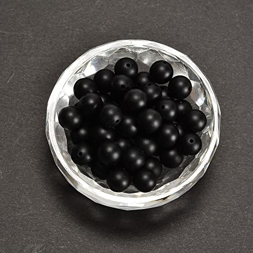 6mm Black Onyx Matte Round Natural Gematone Loose Beads for Jewelry Making DIY 1 Strand 15" - color: Matte Black Onyx, size: 6mm