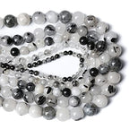 4MM 86PCS Natural Crystal Stone Black Rutile Quartz Gemstone 2A Grade Loose Beads for Jewelry Making DIY Bracelet Necklace Semi Precious Beads 1 Strand - color: Black Rutile Quartz, size: 4mm