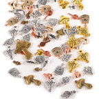 stino Metal Charms for Jewelry Making 100gram, Bulk Tibetan Silver & Gold Plated Trinkets for Earring Necklace Jewelry Making and Findings - color: Food Mixed Color