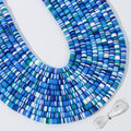 3600pcs Mixed Blue Clay Beads for Bracelets Making, 10 Strands Flat Round Polymer Clay Disc 6mm Spacer Heishi Beads for Jewelry Making Earring Necklace (Mixed Blue, 6mm) - color: Mixed Blue