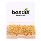 BEADIA 18K Gold Plated Jump Rings Non Tarnish 8mm 300pcs for Jewelry Making Findings - color: Gold, size: 0.7x8mm