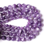 120PCS 6mm Natural Purple Dream Lace Amethysts Beads Crystal Round Loose Beads for Jewelry Making DIY Bracelet Necklace 32" 2 Strand - color: Purple Dream Lace Amethysts, size: 6mm(2 strands)