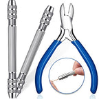 Zhehao 3 Pieces Jewelry Making Pliers Tool Set Diagonal Side Cutting Pliers Double-ended Pin Vise Wire Twisting Tools Antique Jewelry Accessories for DIY Craft Hand Making Winding Copper Wire