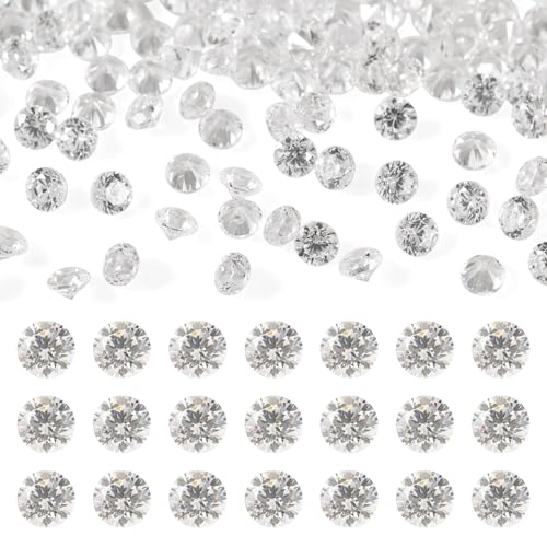 FASHEWELRY 500Pcs 1.5mm Cubic Zirconia Cabochons Tiny Rhinestone Clear Pointed Back Faceted Crystal Diamante Gems for Nail Art Craft Replacing Jewelry Grade AAA - color: Clear, size: 1.5mm