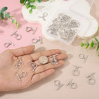 38Pcs Platinum Toggle Clasp, 19 Styles Bracelet Closure Clasps IQ Toggle Clasps Oval Flower Heart Clasp Fastener Hook Toggles Connectors for Necklace Bracelet Jewelry Making - color: Platinum-19 Styles