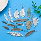 Youdiyla 32pcs Alloy Ancient Silvery Ancient Cyan Feather Series Pendant Jewelry Making DIY Keychain Earrings Pendant Various Design Charms for Jewelry Making Bracelets Necklace (M17) - color: M17