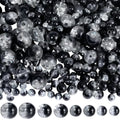 1 Box 450PCS 4/6/8/10MM Black Round Crackle Beads with Holes Glass Crack Crystal Sparkle Ink Small Spacer Loose Bead Bulk for Jewelry Making Necklaces Bracelets Earrings DIY Craft Supplies - color: Black