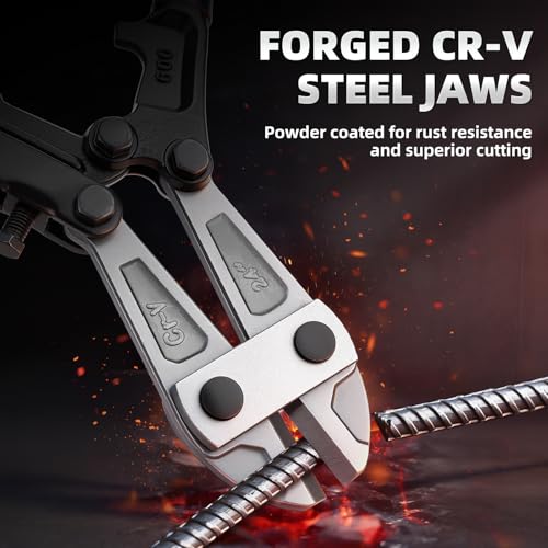 GRENPRO 24” Bolt Cutter, CRV Chrome Vanadium Steel Blade, Yellow & Black Non-Slip Handle, Professional Heavy-Duty Cutter - style: 24" Bolt Cutter