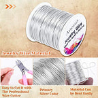 anezus 20 Gauge Jewelry Wire, 28 Yards Craft Wire Tarnish Resistant Copper Beading Wire for Jewelry Making Supplies and Crafting(Silver) - color: Silver
