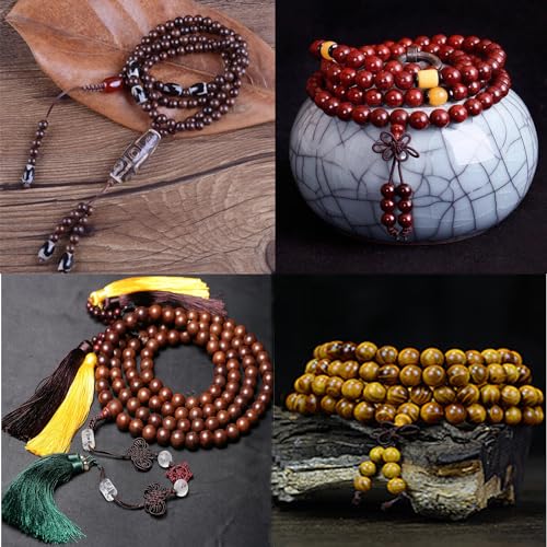 8mm Massive Beads Natural Wooden Round Loose Beads Jewelry Making with Thread 200 PCS(Aquilaria Crassna, 8mm) - color: Aquilaria Crassna, size: 8mm