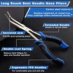SPEEDWOX Long Reach Bent Needle Nose Pliers With Serrated Jaw Angled Needle Nose Pliers For Jewelry Making Fish Bone Pliers Tweezers Bent Chain Nose Pliers For Wire Bending And Small Object Gripping - style: Long Reach Bent Needle Nose Pliers Serrated Jaw
