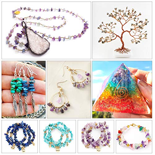 500 pcs Natural Chip Stone Beads, Howlite 5-8 mm Irregular Gemstones Healing Crystal Loose Rocks Bead Hole Drilled for Jewelry Making Bracelet - color: Howlite