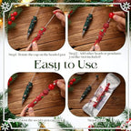 Tondiamo 45 Pcs Full Rhinestone Beadable Pens Bulk Set 15 Glitter Diamond Pens with Cards & Bags Fancy Beaded Pen for Beads DIY Cute Journalling Bling Ballpoint Craft Making(Christmas Diamonds) - style: Christmas Diamonds