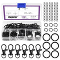 Swpeet 125Pcs Black Keychain Making Set, 25Pcs Swivel Lanyard Snap Hook, 25P Keychain Ring, 25P Extender Chains, 50P Open Jump Rings, Swivel Lobster Clasps, Keychains Clips - color: Black