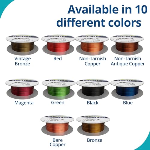 Soft Flex 26 Gauge Craft Wire - 27 Meters - Jewelry Wire with Tarnish Resistant Silver Plating - style: Bare Copper