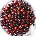QINJIEJIE 60PCS Red Tiger Eye Beads 8mm Stone Beads Round Loose Gemstone Bead for Bracelet Beading Crystal Jewelry Making DIY Necklace Earrings 0.32" - color: Red Tiger's Eye, size: 60PCS