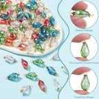 Ipotkitt 100 Pcs Colorful Glass Water Drop Charms Faceted Crystal Teardrop Bead Charms Drop Shaped Dangle Charms for DIY Earrings Necklace Jewelry Making - color: 100pcs-Big Drop Charms-20~21mm