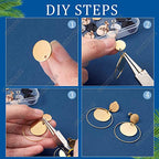 SUNNYCLUE 1 Box 32Pcs 4 Colors Flat Round Earring Posts Stainless Steel Earring Post Ear Stud with Loop Blank Metal Earring Studs Ear Nuts for Earrings Jewelry Making DIY Women Adults Crafts Suppies - color: 16 Pairs Round Mixed Color Stud Earring Finding