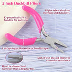 SPEEDWOX 3 Inch Duckbill Mini Flat Nose Pliers for Jewelry Making - Small Pliers, Smooth Jaw, Jewelry Tool - style: Duckbill Pliers