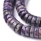 Craftdady 250Pcs Heishi Coin Natural African Pyrite Gemstone Beads Flat Round Disc Energy Healing Crystal Stone Loose Beads 8mm for Jewelry Bracelet Necklace Earring, Lilac - color: African Pyrite, Lilac, size: 8mm
