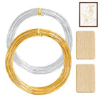 WINUSD Cloisonne Wire 20m Gold & Silver (1x0.3mm) | Jewelry Making Tools Kit with 2 Wire Straightening Boards for DIY Metalwork, Home Decor, Crafting Gifts, Artisan Supplies & Beginners/Professionals