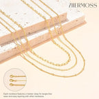 3PCS Gold Necklaces for Women,Chunky Statement Gold Plated Necklace Stack Layered Sterling Silver Herringbone Chains for Women Dainty Trendy Silver Chains Stacked Jewelry Gifts - color: gold beaded necklace set