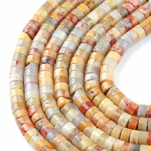 2x4MM 150PCS Crazy Lace Agate Tube Cylinder Rondelle Abacus Disk Spacer Loose Beads for Jewelry Making - color: Crazy Lace Agate, size: 2x4mm cylindrical