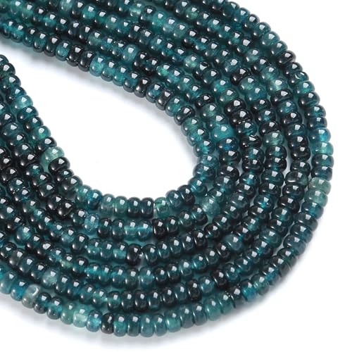 150PCS 2x4mm Natural Dark Blue Jade Rondelle Beads Abacus Disk Stone Beads Round Loose Spacer Gemstone for DIY Bracelet Necklace Jewelry Making - color: Dark blue jade Stone, size: 2x4mm Abacus Disk