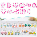 Summer Vibes Polymer Clay Cutters Set - 11pcs Vacation Shapes Including Palm Tree, Flamingo Float, Flip Flops, Surfboard & Smoothie for DIY Earring Jewelry, Soft Clay Crafts & Scrapbooking - color: U color