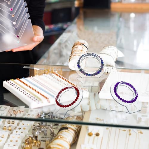 20 Pcs Acrylic Bracelet Display, Clear Bracelet Display Stand, Bracelet Display Stand For Vendors, Bracelet Holder Bangles Organizer For Store, Showcase And Home Storage
