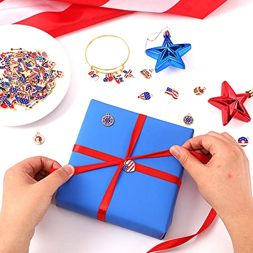 SANNIX 110Pcs Independence Day Charms, Patriotic Charms 4th of July Red White Blue Charm American Flag Charm for Bracelets Necklaces Earrings Making - style: Patriotic Charms