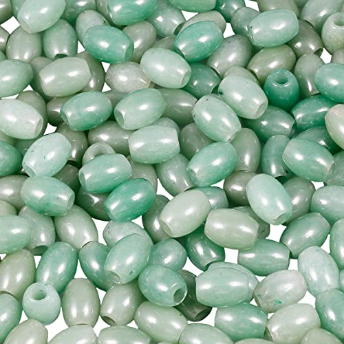 SUNYIK Green Aventurine Large Hole (5mm) Barrel Rondelle Loose Charms European Bead fits Bracelet,Jewelry Makings Pack of 20 - color: Green-Green Aventurine, size: 16x5mm