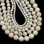 AD Beads Natural Gemstone Round Loose Beads 15" for Bracelet Necklace Earrings Jwelery Making Crafts DIY (4mm, White Turquoise) - color: White Turquoise, size: 4mm