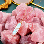 Yaomiao 5 Pieces Crystal Necklaces, Healing Stones Spiritual Pendant Natural Gemstone Jewelry with Adjustable Chain for Women Girls - color: Vivid Color with Gold Chain
