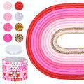 AceFun 3750PCS Clay Beads for Bracelets Making Polymer Clay Beads Kit with Pearl Beads Spacer Beads, Disc Heishi Beads Set for Jewelry Making Necklace Bracelet Earrings Finding, Pink Mixed - color: Pink Mixed