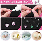 Caffox Hypoallergenic Earring Posts and Backs, 1800pcs Stainless Steel Stud Earring Kit with Earring Base Studs, Earring Backs and Jump Rings for Clay, Resin, Pearls, Jewelry Making and Crafting - color: Silver
