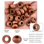 20Pcs Natural Gold Sandstone Large Hole Beads, 8x14mm Rondelle Gemstone Spacer Beads 6mm Big Hole for Jewelry Making, Beading Bracelets, Macrame & Hair Braiding - color: Gold Sandstone