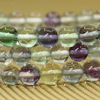 Angelstones Handmade Natural Healing Gemstone 6mm Round Beads Stretch Crystal Bracelet 7 Inch Unisex - color: Clear Fluorite