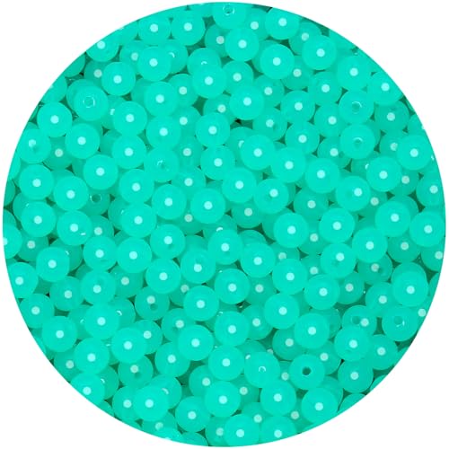 BONNY BOXX 1000PCs 6MM Jelly Peacock Green Acrylic Round Beads, Smooth Transparent Acrylic Balls, Plastic Resin Gumball Bubblegum Chunky Beads for Necklace & Bracelet Making, Crafting Supplies - color: Jelly Peacock Green, size: 6MM