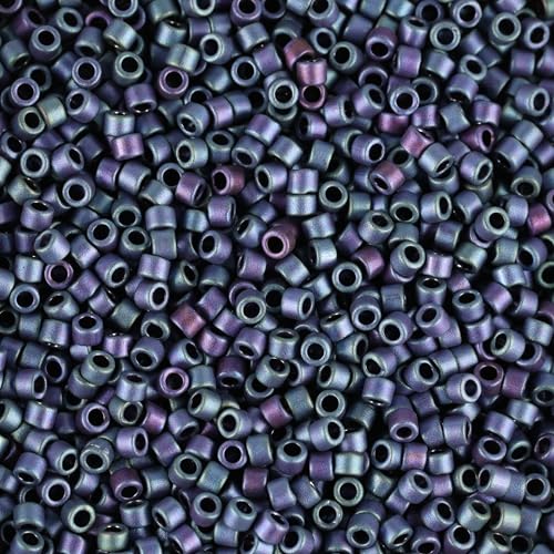 Miyuki Delica Seed Beads – Size 11/0 (1.6 mm), DB1054, Matte Metallic Violet/Gold Iris, 7.2 g, Approx. 1440 Beads, Made in Japan - color: DB1054 - Matte Metallic Violet/Gold Iris