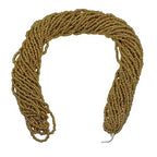 11/0 Glass Seed Beads, 12 String Hanks, Small Craft Beads, 2 mm (Gold) - color: Gold